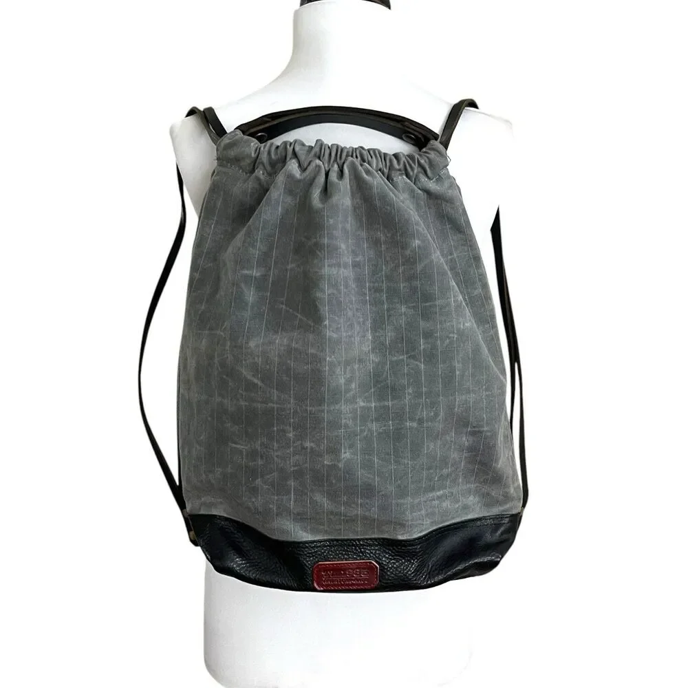TM1985 USA Made Waxed Canvas Leather Backpack Rugged Travel Outdoor Bag Rare
